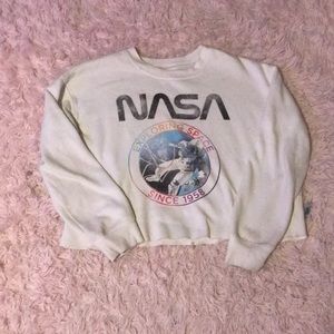white nasa cropped crew neck